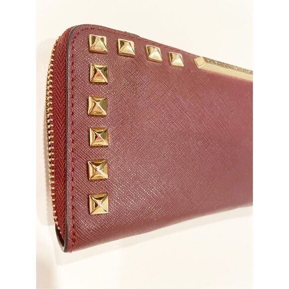 Rebecca Minkoff Continental Wallet Gold Rockstud Zip Around - Picture 5 of 9